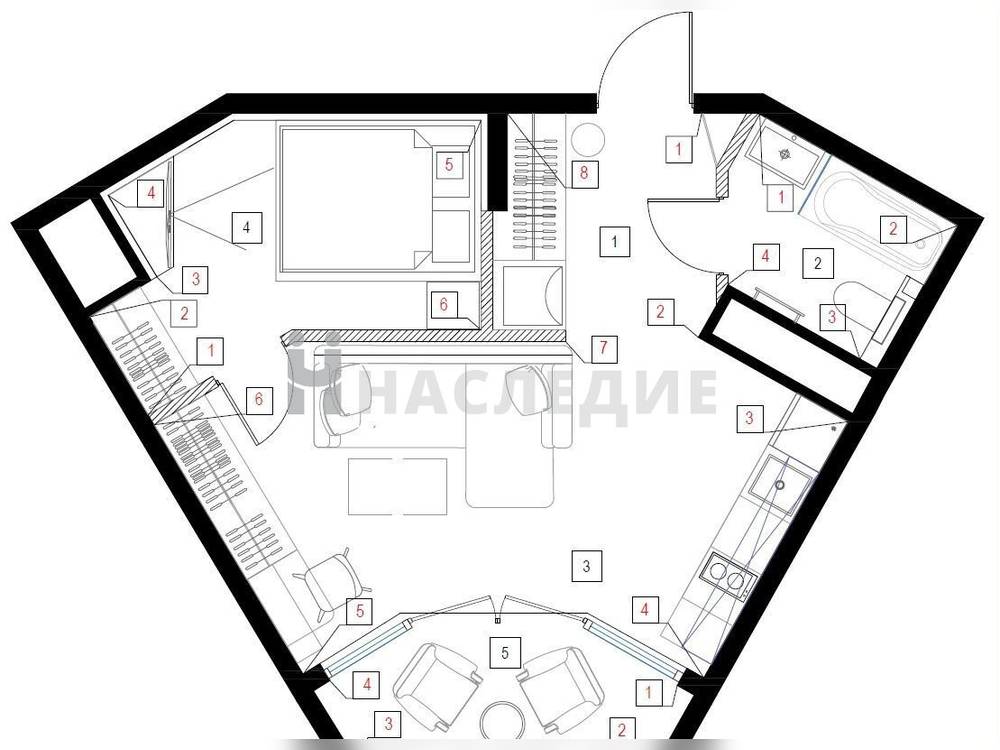 1-комнатная квартира, 40 м2 20/20 этаж, Хостинский, Новая Мацеста, ул. Аллея Челтенхэма - фото 7