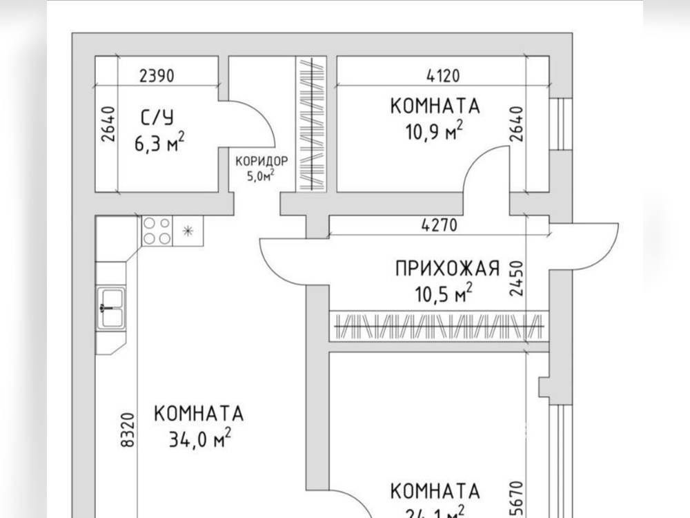 3-комнатная квартира, 94 м2 2/4 этаж, Хостинский, ул. Новороссийское шоссе - фото 1