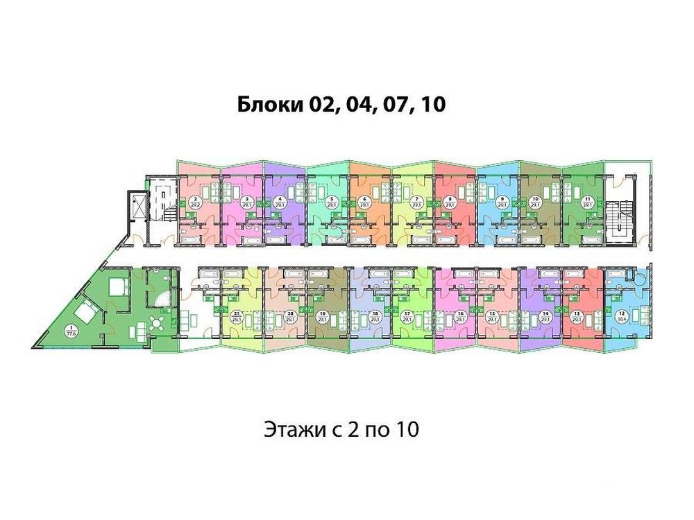1-комнатная квартира, 29 м2 3/16 этаж, Центральный, Мамайка (низ), ул. Волжская - фото 2